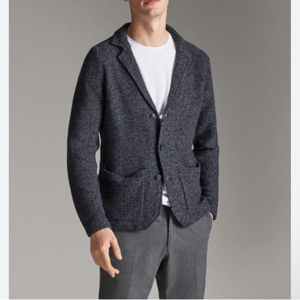 Michael Bastian Yak Wool Chunky Knit Button Cardigan Sweater Pocket Fisherman M